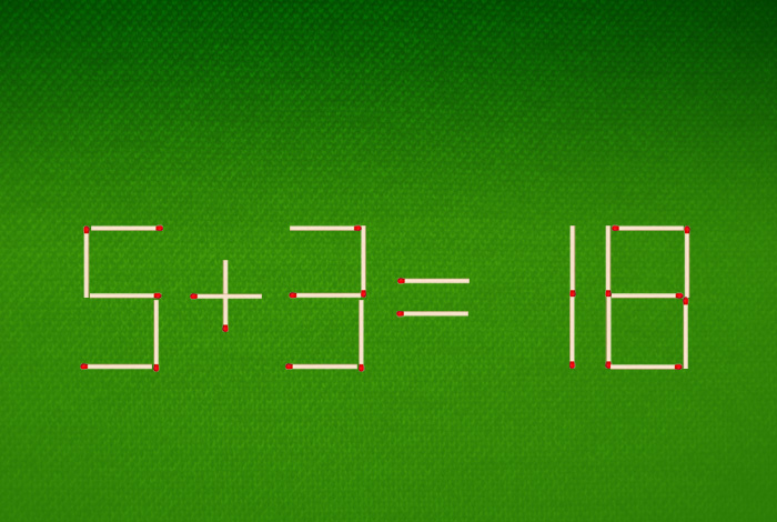 3+5=18 передвиньте 2 спички