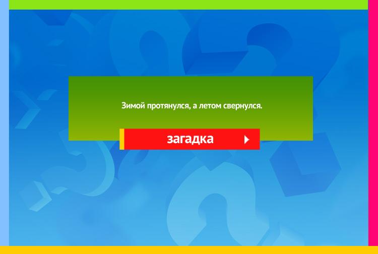 Загадка про шарф. Зимой протянулся, а летом свернулся