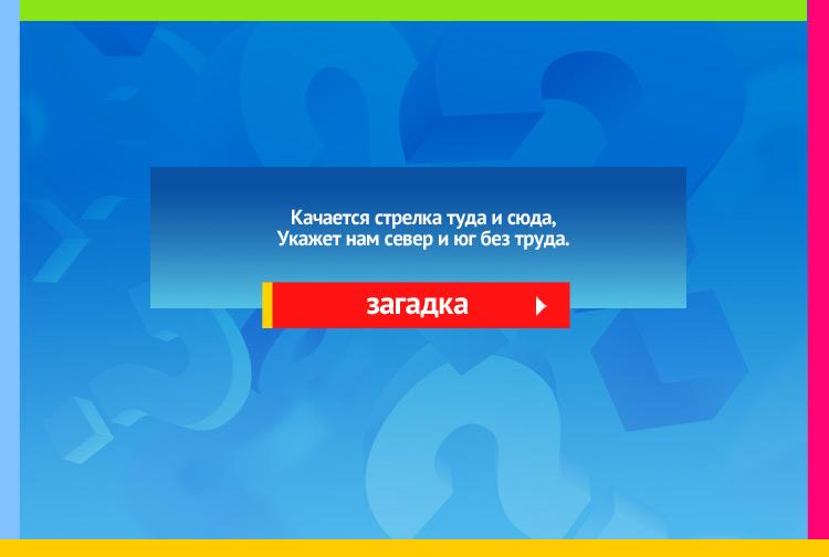 Загадка про компас. Качается стрелка туда и сюда, Укажет нам север и юг без труда.