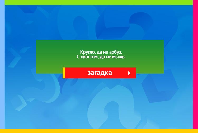 Загадка про яблоко. Кругло, да не арбуз, С хвостом, да не мышь.