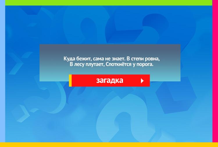 Загадка про дорогу. Куда бежит, сама не знает. В степи ровна, В лесу плутает, Споткнётся у порога.