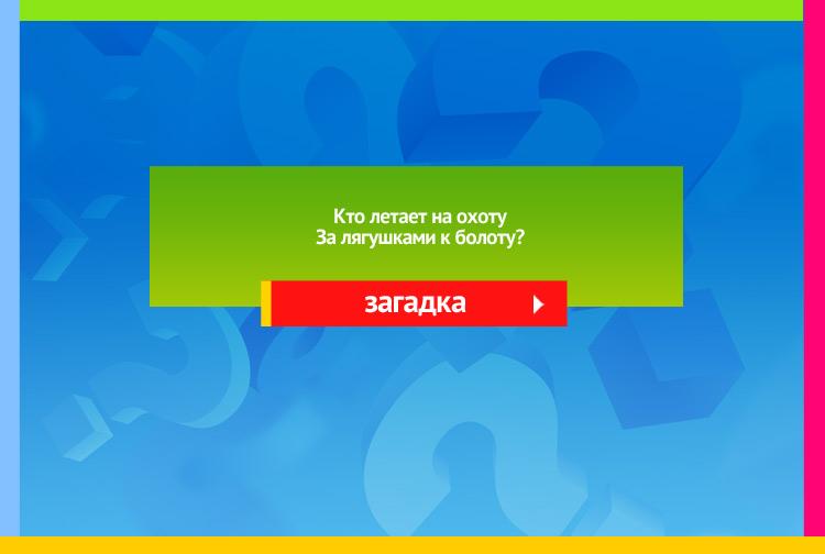 Загадка про аиста. Кто летает на охоту За лягушками к болоту?