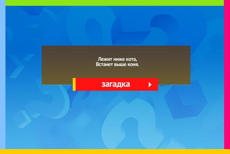 Загадка про Дуга (для езды на лошади, в упряжке). Лежит ниже кота, Ввстанет выше коня.