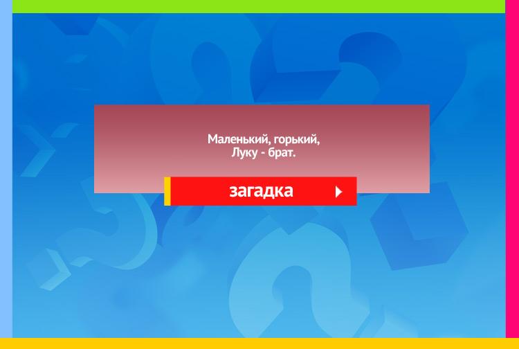 Загадка про чеснок. Маленький, горький, Луку брат.