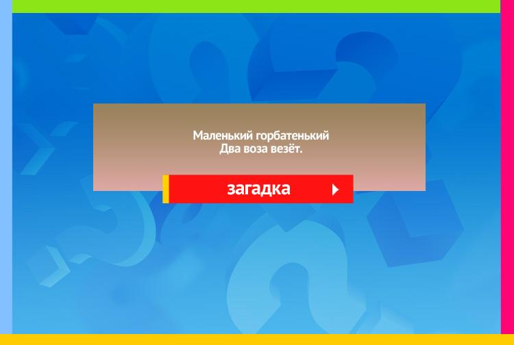 Загадка про Коромысло и ведра. Маленький горбатенький Два воза везёт.