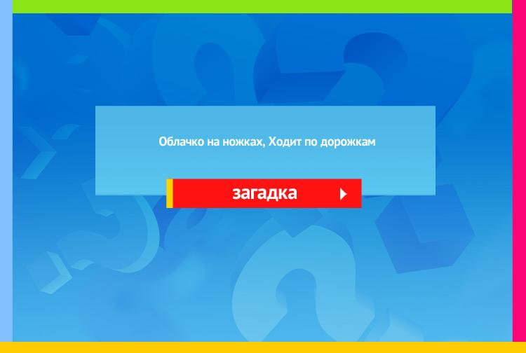 Загадка про овечку. Облачко на ножках, Ходит по дорожкам.