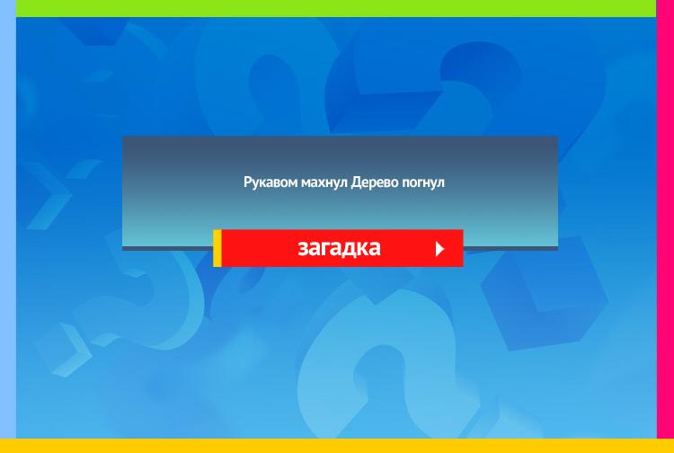 Загадка про ветер. Рукавом махнул Дерево погнул.