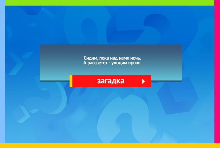 Загадка про Кинотеатр. Сидим, пока над нами ночь, А рассветёт уходим прочь.