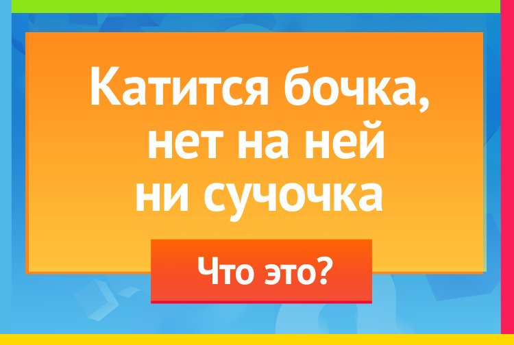 загадка про яйцо. Катится бочка, Нет на ней ни сучочка