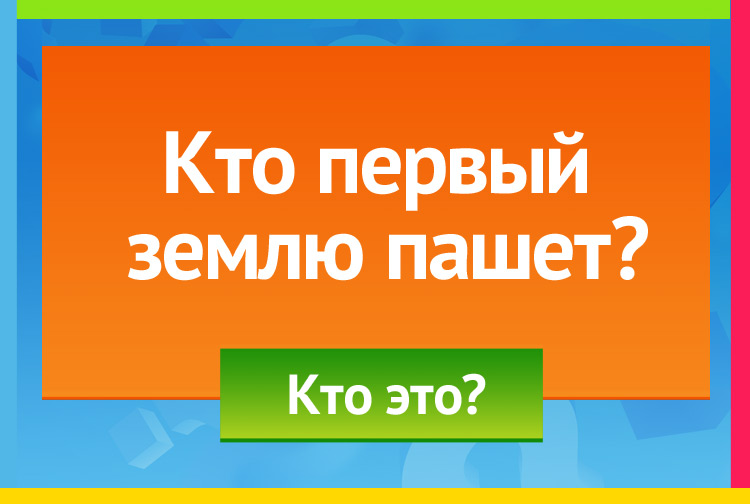 Загадка про червяка. Первым землю пашет