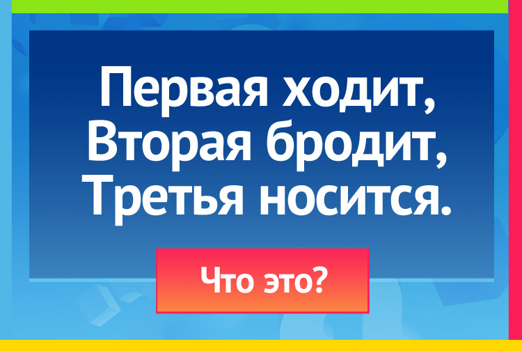 Загадка про Стрелки часов. Первая ходит, Вторая бродит, Третья носится.