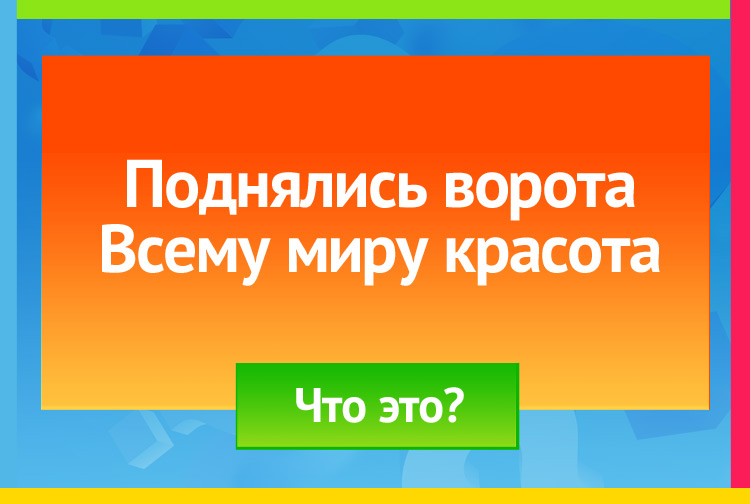 Загадка про радугу. Поднялись ворота Всему миру красота.