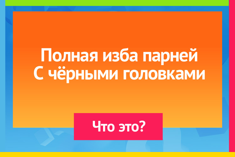 Загадка про спички. Полная изба парней С чёрными головками.