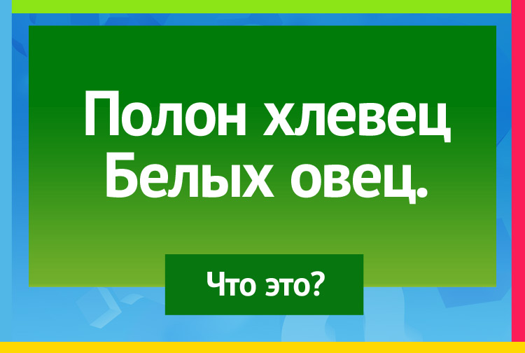 Загадка про Огурец. Полон хлевец Белых овец